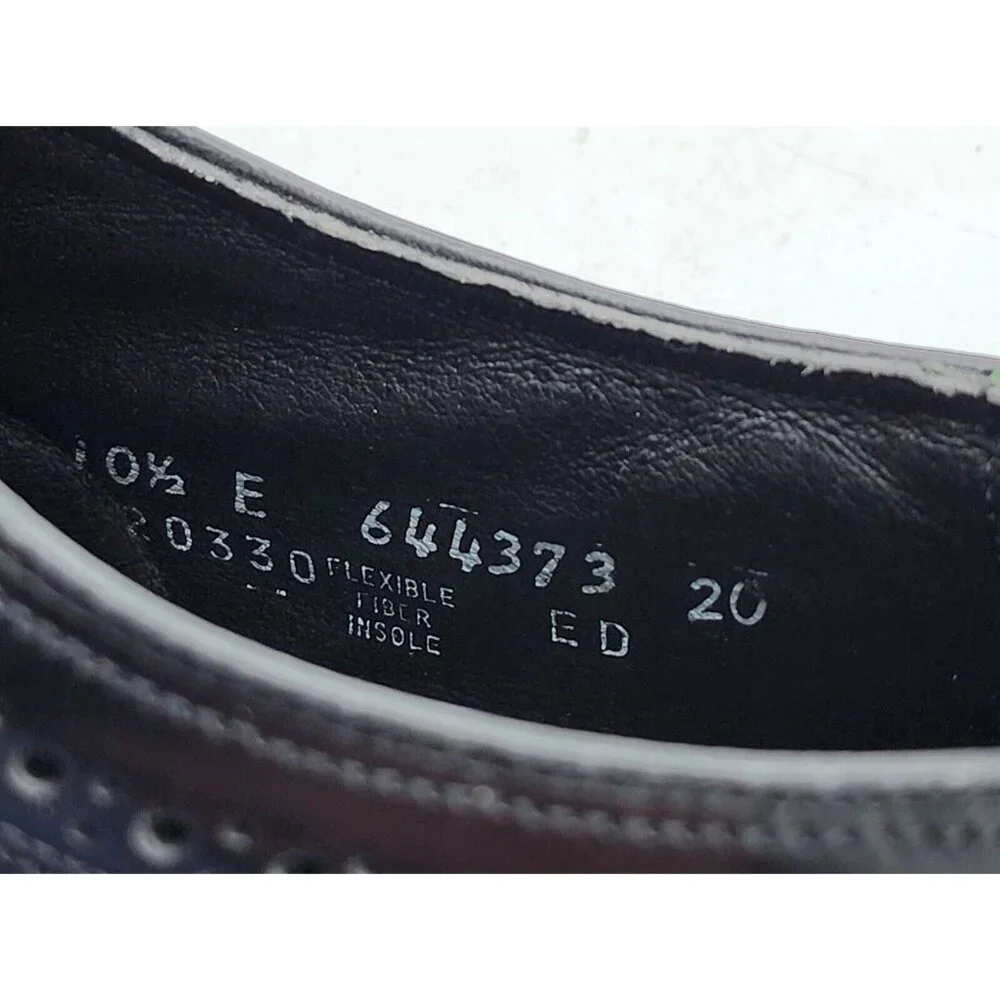 Florsheim Imperial Black Leather Lace Up Wingtip Oxford Brogue Shoes Size 10.5 E